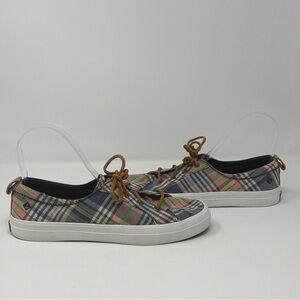 Sperry Crest Vibe Plaid Mule Slip On Sneakers Womens 8.5